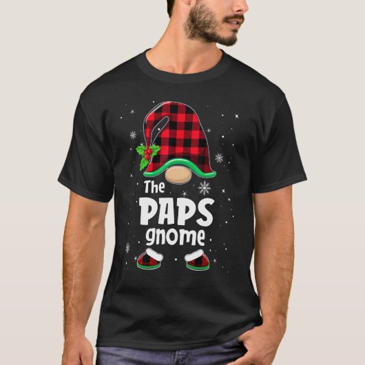 T-shirt The Paps Gnome Buffalo Plaid Christmas Matching Fa (Devant)
