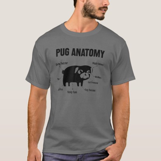 T-shirt The Pug Anatomy Funny Pug Gift (Devant)