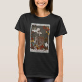 T-shirt The Reader Tarot Card Bookish Skeleton Librarian B (Devant)