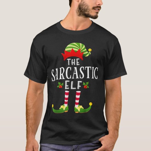 T-shirt The Sarcastic Elf Christmas Matching Pajama (Devant)