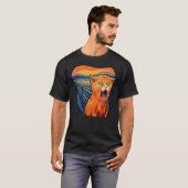 T-shirt The scream with cat art screaming cat (Devant entier)