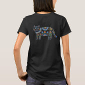T-shirt The Solipsistic Feline: Ornamental Folk Art Cat T- (Dos)
