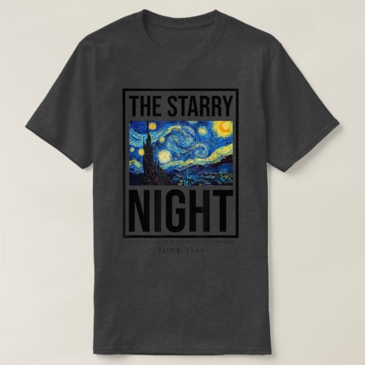 T-shirt The Starry Night Tee, Cool Vincent Van Gogh Pain (Design devant)
