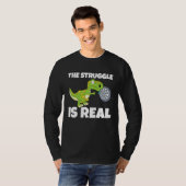 T-shirt The Struggle Is Real Dartboard Dart Player Dinosau (Devant entier)