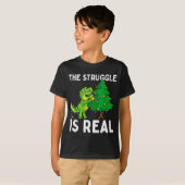 T-shirt The Struggle Is Real Dinosaur & X-mas Tree Chr (Devant entier)