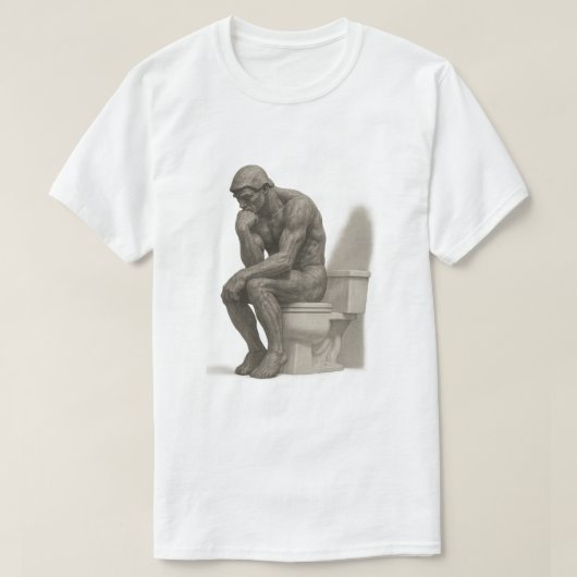 T-shirt The Thinker on the Throne – Classical Charcoal Sty (Design devant)