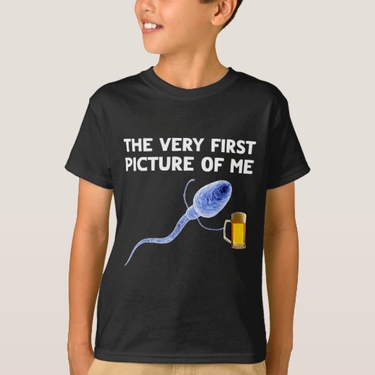 T-shirt The Very First Cture Of Me Funny Sperm Holding Bee (Devant)