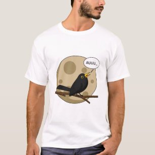 T-shirt The Werebird - Blackbird Howling at the Moon Comic