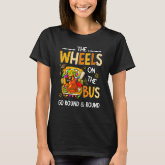 T-shirt The Wheels On The Bus Go Round Retro Back To Schoo