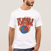 T-shirt THE WORLD IS BURNING - Global Crisis Grunge Tee (Devant)