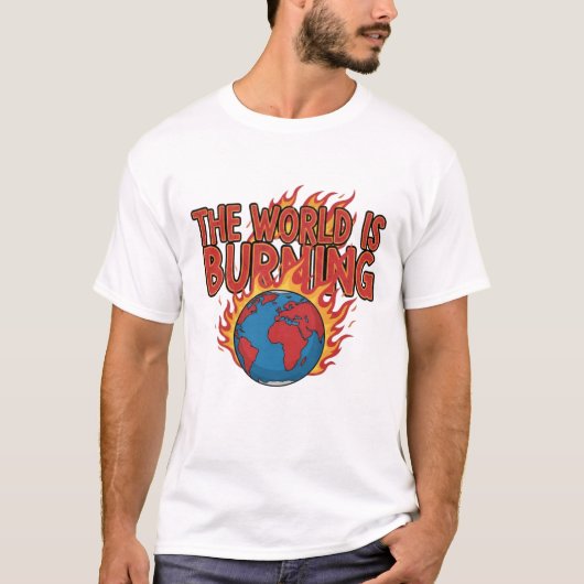 T-shirt THE WORLD IS BURNING - Global Crisis Grunge Tee (Devant)