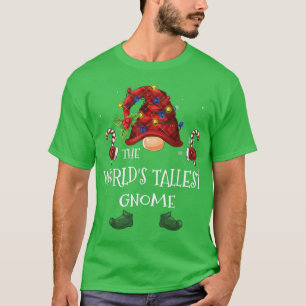 T-shirt The World'S Tallest Gnome Buffalo Plaid Christmas