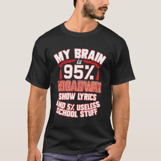 T-shirt Théâtre Mon Cerveau Est 95 Broadway Show Lyrics Mu