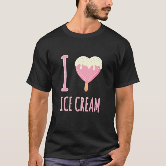 T-shirt Thème de crème glacée I Love Crème glacée (Devant)