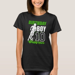 T-shirt Thème de fête d'anniversaire de football de 10 ans