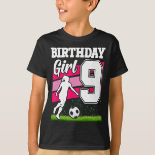 T-shirt Thème de fête d'anniversaire de football pour fill