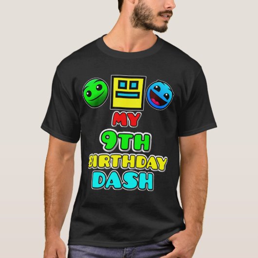 T-shirt thème de jeu vidéo de course pour 9 ans pour fête (Devant)