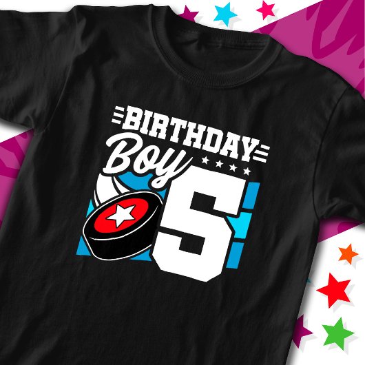 T-shirt Thème de la fête de hockey 5 ans 5e anniversaire g