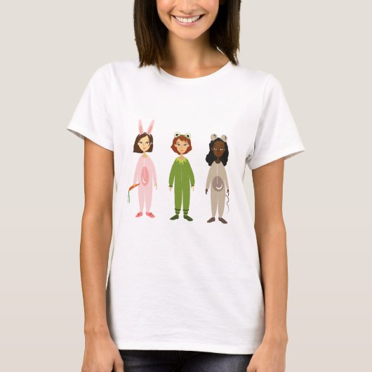 T-shirt Thème des amies en pyjama pour filles mignonnes (Devant)