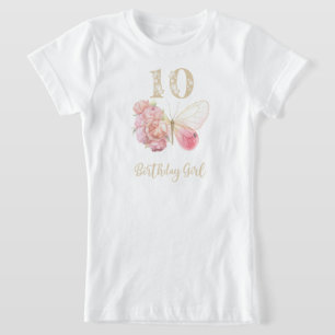 T-Shirt Thème floral papillon 10e anniversaire