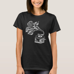 T-shirt thème floral rétro imagination jazz