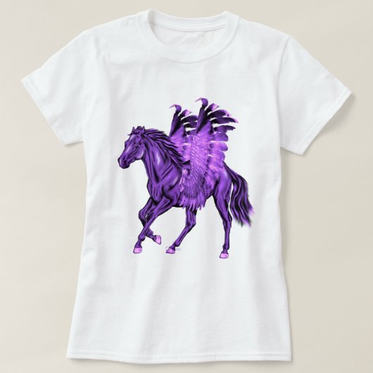 T-shirt Thème Imaginaire Pegase violet Cheval ailé (Design devant)