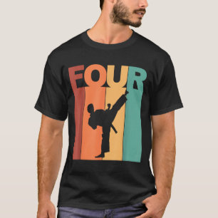T-shirt Thème Karaté Taekwondo 4e Anniversaire 4 Ans