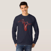 T-shirt Thème musical Saxophone rouge Notes rouges - Chemi (Devant entier)