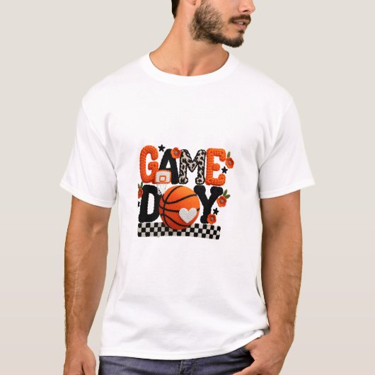T-shirt Thème Orange Noir de Jour de Match (Devant)