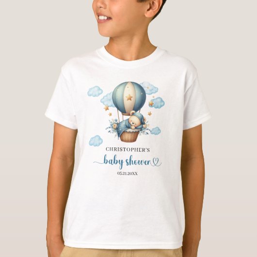 T-shirt Thème ours populaire Boy Baby shower invité d'honn (Devant)