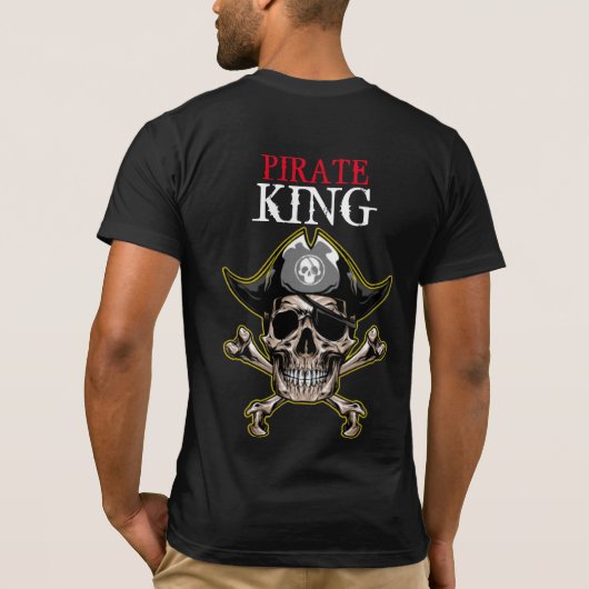 T-shirt Thème pirate Fête Peau Adulte ROI (Dos)