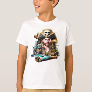 T-shirt Thème pirate trésor poitrine bateau ahoy matey bla
