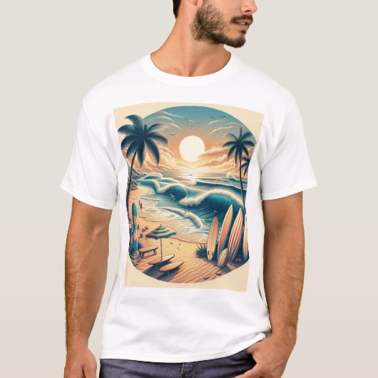 T-shirt thème plage (Devant)