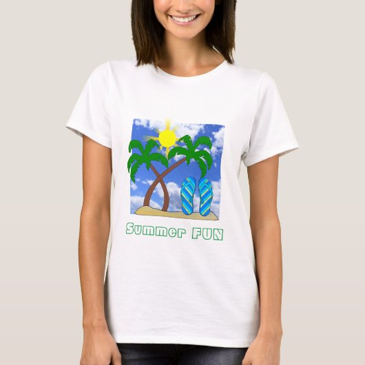 T-Shirt Thème Plage Fun Été (Devant)
