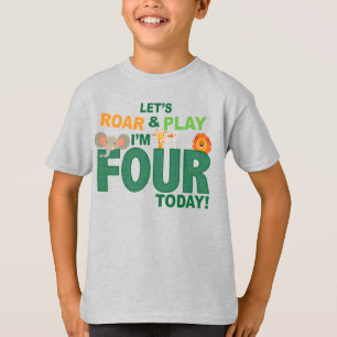 T-shirt thème zoo / jungle Quatrième 4e anniversaire