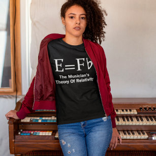 T-shirt Théorie musicienne de la relativité E égale F Plat