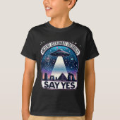 T-shirt Théoristes des astronautes anciens disent oui Alie (Devant)