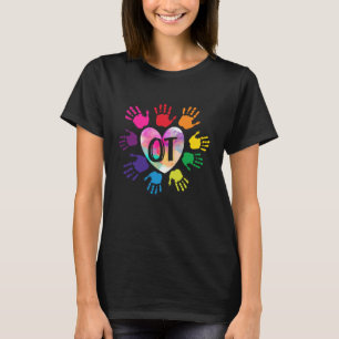 T-shirt Thérapeute en ergothérapie OT Hand Heart Enseignan