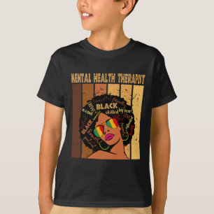 T-shirt Thérapeute en santé mentale Afro Femmes Noir Histo