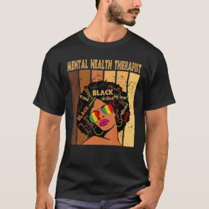 T-shirt Thérapeute en santé mentale Afro Femmes Noir Histo
