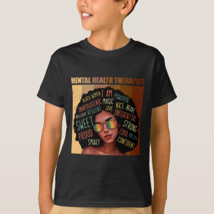 T-shirt Thérapeute en santé mentale Afro Femmes Noir Histo