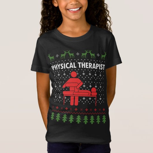 T-Shirt Thérapeute physique Noël laid (Devant)