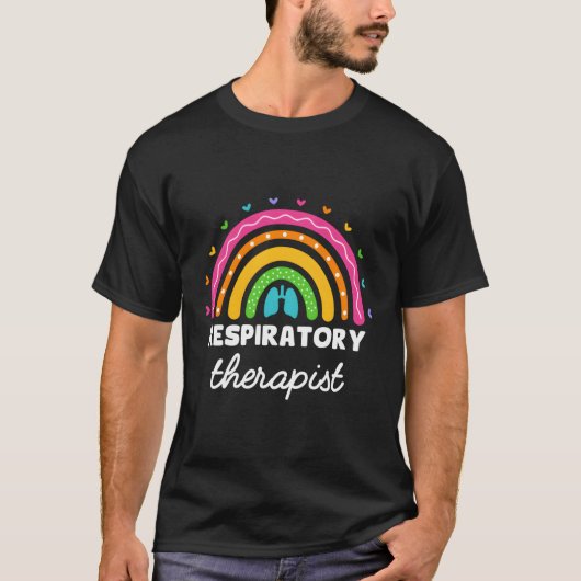 T-shirt Thérapeute respiratoire Arc-en-ciel Poumon Rt Resp (Devant)