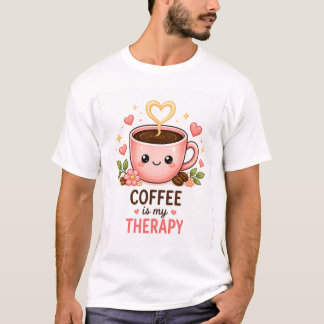 T-shirt Thérapie Café Mignon Kawaii
