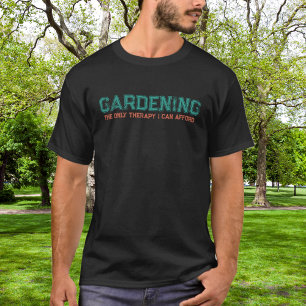 T-shirt Thérapie de Jardinage Typographie Vert Orange