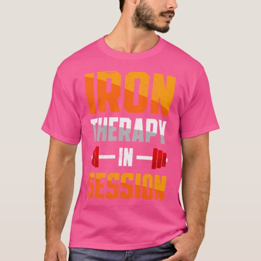 T-shirt Thérapie En Fer En Session Barbell Gym Weightlifti (Devant)