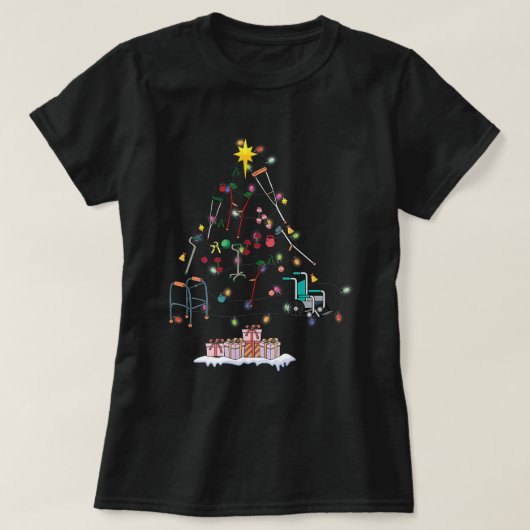 T-shirt Thérapie Physique Drôle Arbre de Noël Pour PT Ther (Design devant)