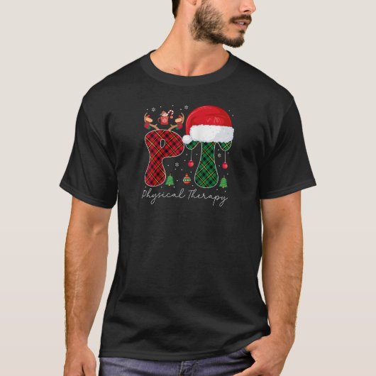 T-shirt Thérapie physique Noël Chapeau Rouge Pâté PT (Devant)
