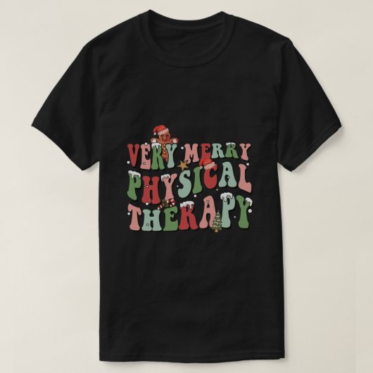 T-shirt Thérapie physique très joyeuse Noël physique Le (Design devant)