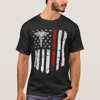 T-shirt Thérapiste respiratoire Américain Drapeau Patrioti